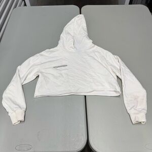 White Cropped Hoodie size XS Pangaia